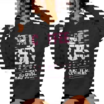 Coffee Cats And Bass Guitars ベースギタリスト 猫とコーヒー 長袖tシャツ レディースパーカー - Kawaiitshirt