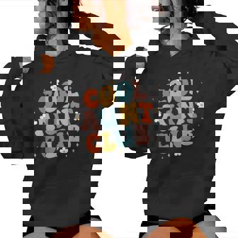 Colorido Floral Retro Groovy Cool Aunt Club Tías Tías Sudadera con capucha para mujer - Regaloses