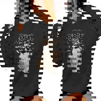 Coquette Leopard Boo-Jee Ghost Halloween Ghost Girls Women Hoodie - Thegiftio