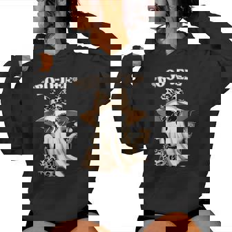 Coquette Leopard Ghost Coffee Boo-Jee Halloween Boujee Ghost Women Hoodie - Thegiftio