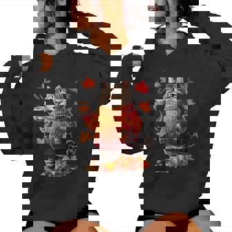 Cozy Cat With Sweater Fall Graphic Women Hoodie - Thegiftio