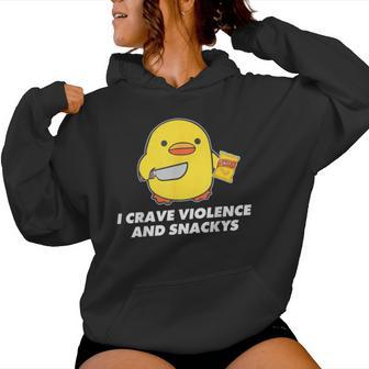 I Crave Violence And Snackys Cute Duck Knife Quote Women Hoodie - Monsterry