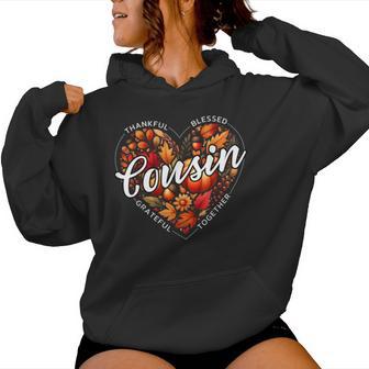 Cute Fall Autumn Season Matching Cousin Thanksgiving 2024 Women Hoodie - Thegiftio UK