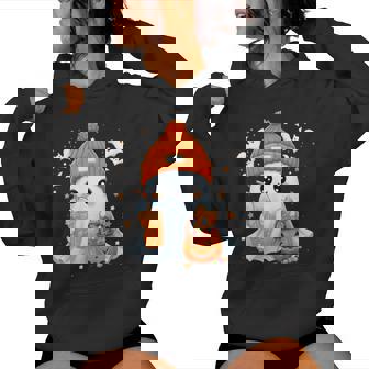 Cute Halloween Ghost Drink Pumpkin Spice Beanie Girl Women Women Hoodie - Seseable