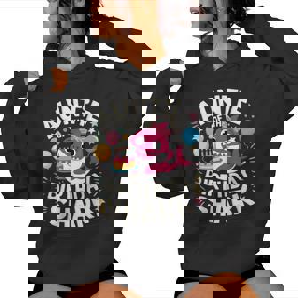 Cute Pink Shark Auntie Of The Shark Birthday For Boys Girls Women Hoodie - Monsterry