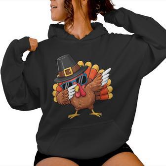 Dabbing Turkey Thanksgiving Day Boys Girls Dab Women Hoodie - Thegiftio UK