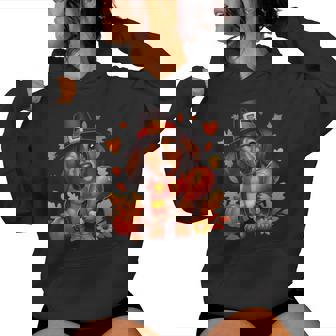 Dachshund Pilgrim Happy Thanksgiving Dog Girl Boy Women Hoodie | Seseable CA