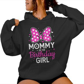 Daddy Of The Birthday Girl Cute Pink Bow Family Matching Women Hoodie - Thegiftio UK