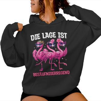 Die Lage Ist Besäufniserregend Flamingo Party Freundinnen Kapuzenpullover für Damen - Geschenkecke