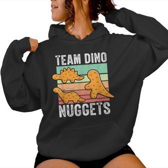 Dinosaurier-Nugget-Kleidung Chicken-Nugget-Kostüm Dino-Nugget-Kissen Dino-Chicken-Nugget-Liebhaber Chwarz Klein Kurzarm-Ausschnitt Kinder Kapuzenpullover für Damen - Geschenkecke