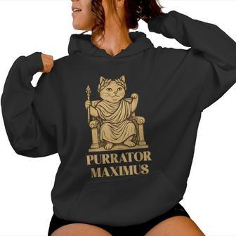 Divertido Emperador Romano Gato Historia Profesor Antiguo Gato Amante Sudadera con capucha para mujer - Regaloses
