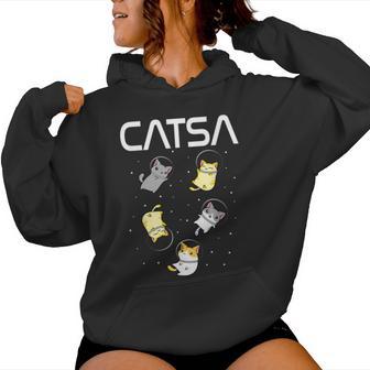 Divertidos Regalos De Gato Astronauta Espacial Para Hombres Es Niños Gatos Espacio Sudadera con capucha para mujer - Regaloses