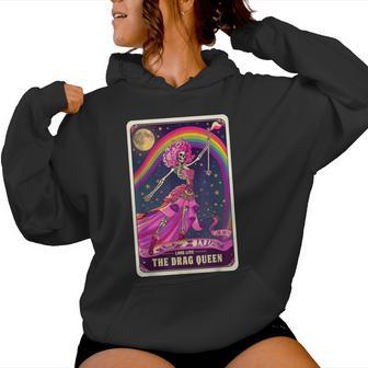 Drag Queen Gay Pride Tarot Card Skeleton Pride Flag Lgbtq Women Hoodie - Thegiftio