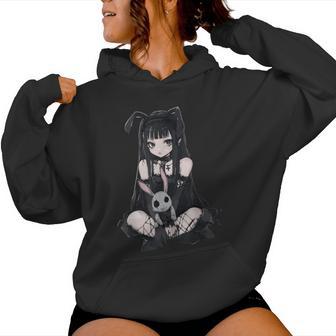 E-Girl Cute Anime Girl Goth Bunny Grunge Gothic Outfit Women Hoodie - Thegiftio
