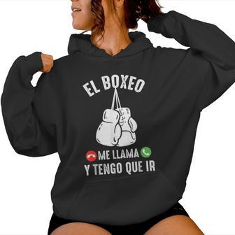 El Boxeo Me Llama Boxing Boxeador Atleta Divertido Sudadera con capucha para mujer - Regaloses