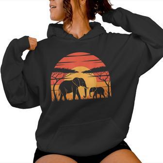 Elefante Estilo Retro Elefanteintage Hombres Es Niños Sudadera con capucha para mujer - Regaloses