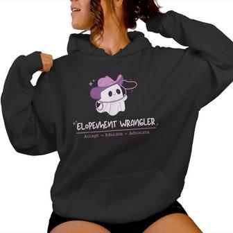 Elopement Wrangler Aba Therapy Ghost Halloween Sped Teacher Women Hoodie - Thegiftio UK