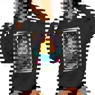 Emotional Dumpster Fire Tarot Card Sarcastic Skeleton Women Hoodie | Mazezy