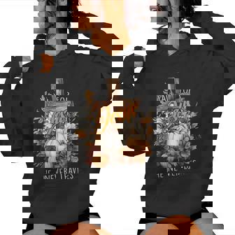 Fall For Jesus He Never Leaves Pumpkin Flower Jesus Women Women Hoodie | Mazezy