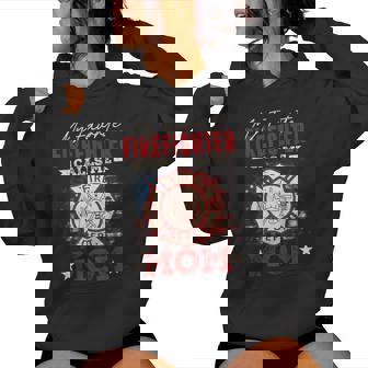 My Favorite Firefighter Calls Me Mom Usa Flag Women Hoodie - Thegiftio