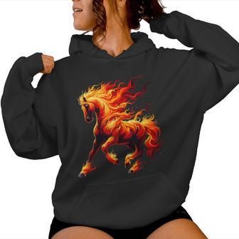Fire Horse Animal Horse Women Hoodie - Thegiftio