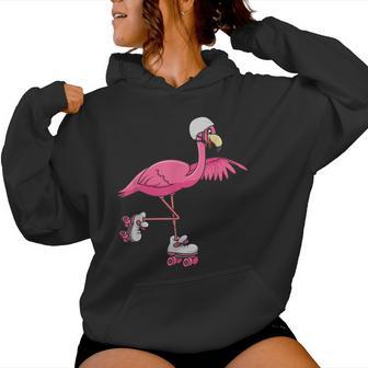 Flamingo Inlinekates Rollschuhe Für Inlinekater Kapuzenpullover für Damen - Geschenkecke