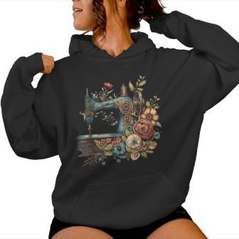 Floral Sewing Machine Flower Seamstress Sewing Machine Women Hoodie - Thegiftio UK