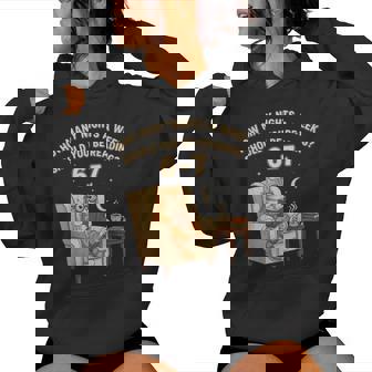 Cat Reading 6-7 Meme English Teacher Book Lover Humor Women Hoodie - Monsterry