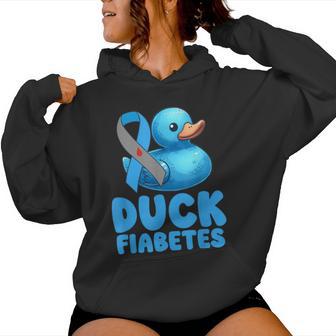 Diabetes Awareness I Duck Fiabetes I Cool Rubber Duck Women Hoodie | Mazezy
