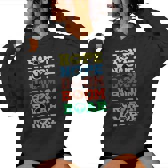 Hope Nope Doom Boom Roar More Man Vinatge Women Hoodie | Seseable FR