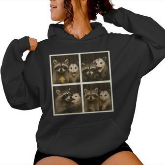 Possum And Raccoon Photobooth Selfie Trash Feral Women Women Hoodie - Thegiftio UK