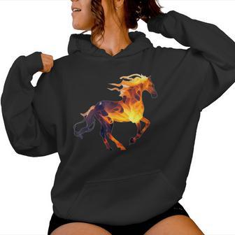 Running Fire Horse For Burning Horse Love Women Hoodie - Thegiftio UK