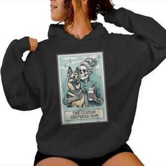 Skeleton German Shepherd Mom Tarot Card Mother's Day Women Hoodie - Seseable