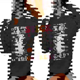 Stick Or Treat Cute Nurse Ghost Halloween Crew Women Women Hoodie | Mazezy