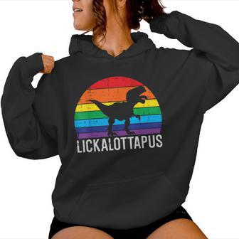 Gay Dino Lickalottapus Rainbow Pride Flag Trex Lgbtq Men Women Hoodie - Thegiftio UK