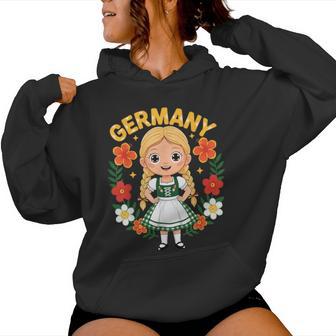 Germany German Girl Traditional Dress Flowers Heritage Women Hoodie - Thegiftio UK