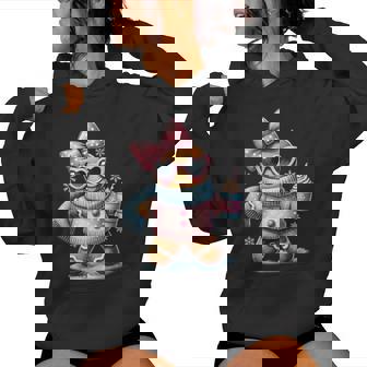 Gingerbread Drinking Hot Chocolate Bougie Christmas Women Hoodie | Mazezy