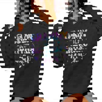 Grammy Of The Birthday Girl Tie Dye Colorful Groovy Bday Women Hoodie | Mazezy