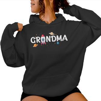 Grandma Of The Birthday Boy Astronaut 1St Birthday Family Women Hoodie - Thegiftio UK