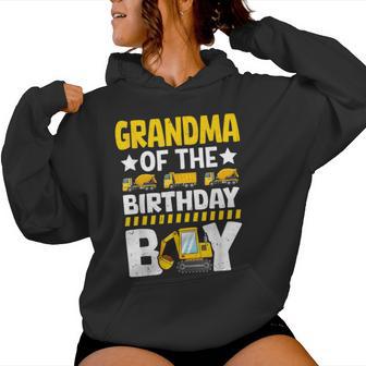 Grandma Of Birthday Boy Construction Theme Party Matching Women Hoodie - Thegiftio UK