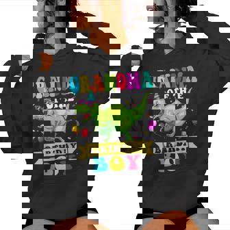 Grandma Of The Birthday Boy Dinosaur Raptor Women Hoodie | Mazezy