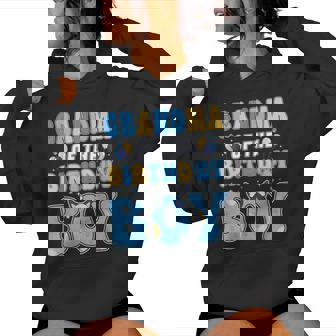 Grandma Of The Birthday Boy Family Blue Dog Birthday Party Women Hoodie - Monsterry