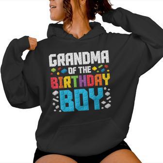 Grandma Of The Birthday Boy Master Builder Building Blocks Women Hoodie - Thegiftio