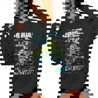 Grandma Of The Birthday Boy Monster Truck Dinosaur Party Women Hoodie | Seseable CA