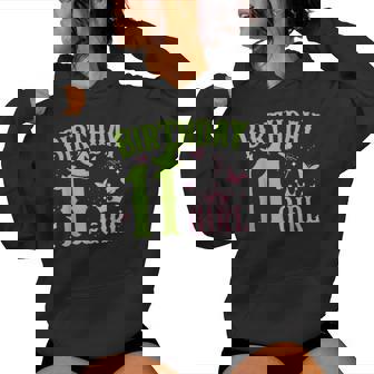 Green Pink Theme 11 Year Old Birthday Girl Witch Party Bday Women Hoodie - Monsterry