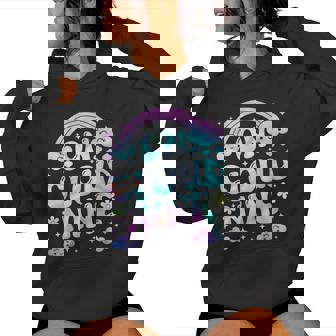 Groovy On Cloud Nine Bday 9Th Birthday Girl 9 Year Old Women Hoodie | Mazezy