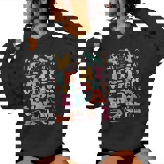 Groovy In My Vet Tech Era Monogrammed Veterinarian Grad Women Hoodie | Seseable CA