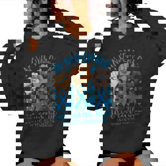 Hands In November We Wear Blue Diabetes Awareness Rainbow Women Hoodie | Seseable CA