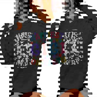 Happiest Gigi On Earth Family Trip Squad Groovy Grandma Women Hoodie | Mazezy