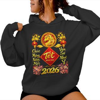 Happy Lunar New Year 2026 Year Of The Horse Tet Nguyen Dan Women Hoodie - Monsterry UK